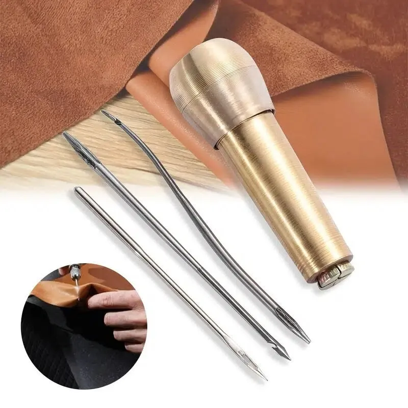 4pcs Canvas Leather Sewing Shoes Repair Tool Sets Awl Hand Stitching Taper Leathercraft Needle Tool Kit Leather Craft Sewing Supplies