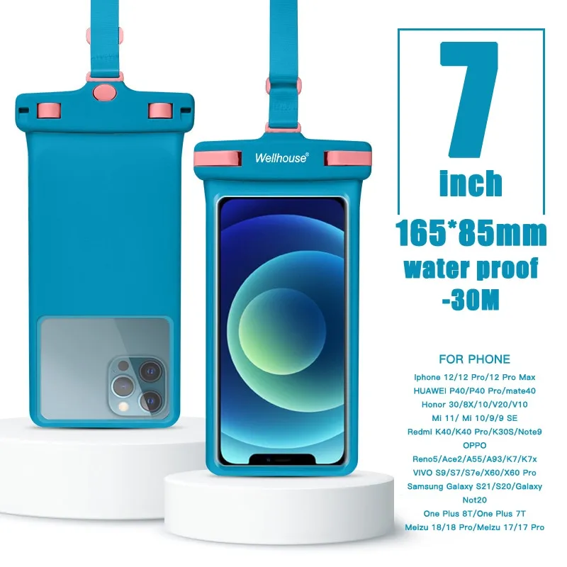 Cell Phone Case Drop resistant 30m Waterproof Box Phones equal or Under 6.9 Inches Remove original case