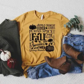 Fall Things Collage  Graphic Tee