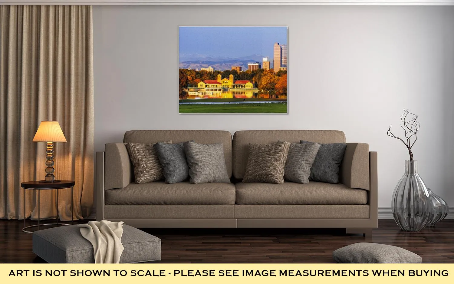 Gallery Wrapped Canvas, Denver Skyline In Fall From City Park