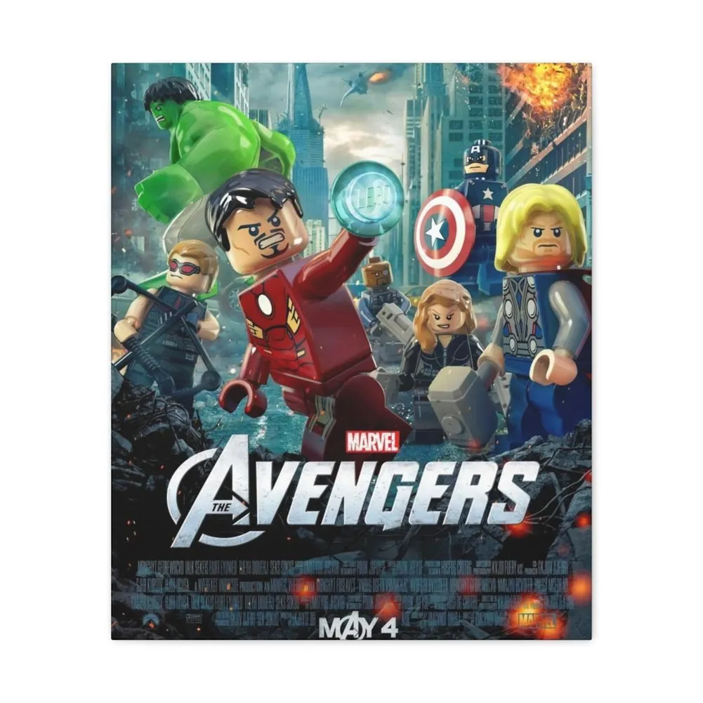 MOC  Compatible  Avengers  Movie Wall Art Canvas Art With Backing.