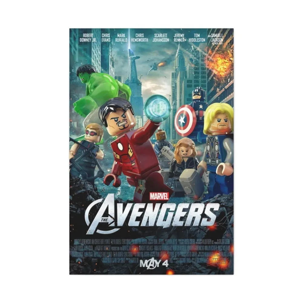 MOC  Compatible  Avengers  Movie Wall Art Canvas Art With Backing.