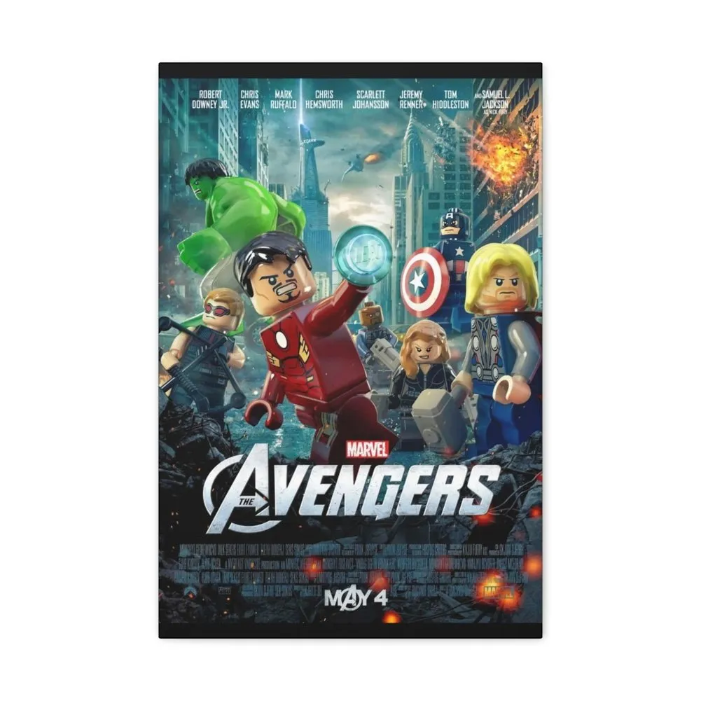 MOC  Compatible  Avengers  Movie Wall Art Canvas Art With Backing.