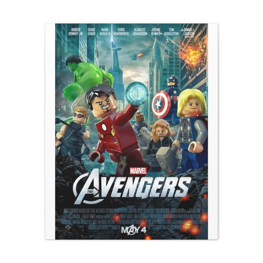 MOC  Compatible  Avengers  Movie Wall Art Canvas Art With Backing.