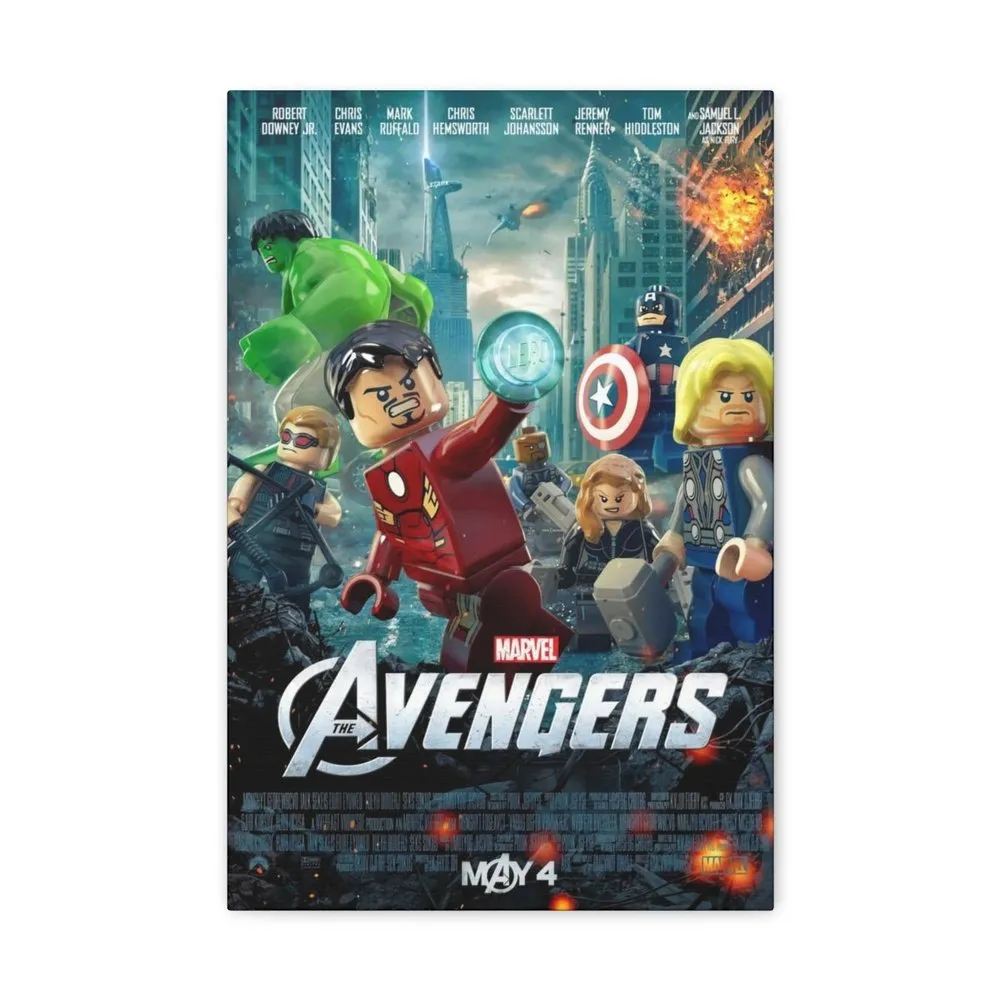 MOC  Compatible  Avengers  Movie Wall Art Canvas Art With Backing.