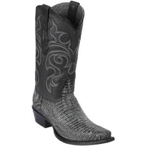 Sanded Black Lizard Skin Boots